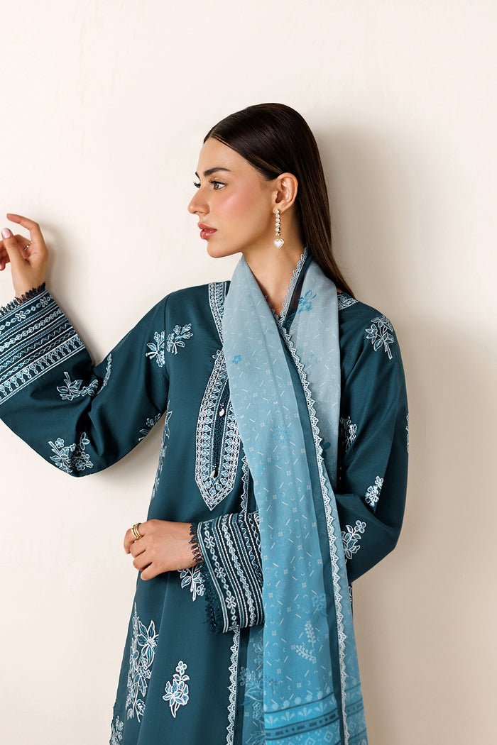 Farasha | Summer Melody 26 | Azure Frost - Casual Dress - available at Maria Faisal in UK and USA.