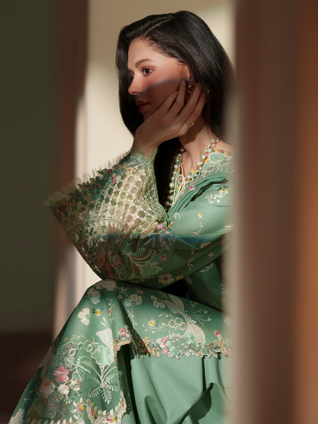 Bin Ilyas | Mashriq Luxury Lawn 26 | D-117-A - Luxury Dress - available at Maria Faisal in UK and USA.