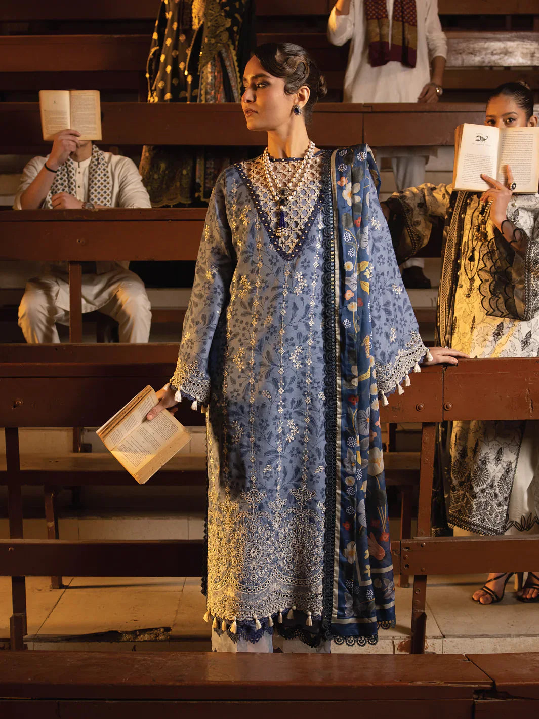 Faiza Faisal | Maya Luxury Lawn | Gamze - Maria Faisal