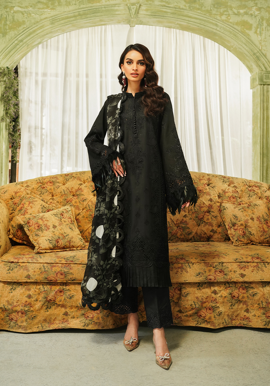 Zarqash | Tresor Luxury Lawn 24 | ZQT 005 MIDNIGHT - Maria Faisal