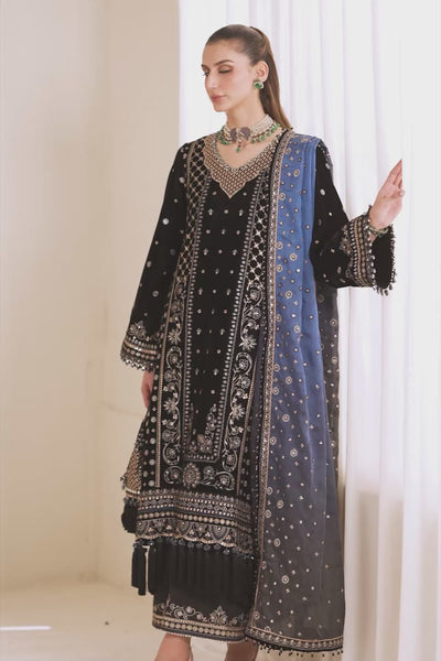 Baroque | Jahanara Luxury Velvet 24 | UF-755 - Designer Dress with Intricate embroidery and embellishments. Shop elegent wedding dress at Maria Faisal.