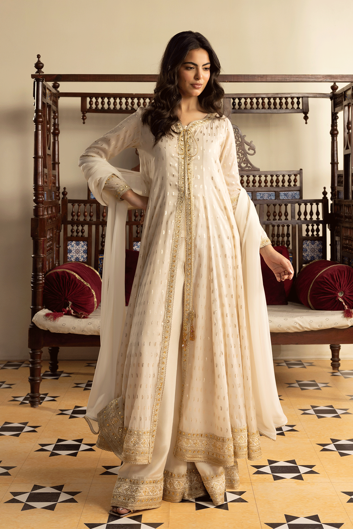 Erum Khan | Intezar e Eid | Aangan - Luxury Dress - available at Maria Faisal in UK and USA.