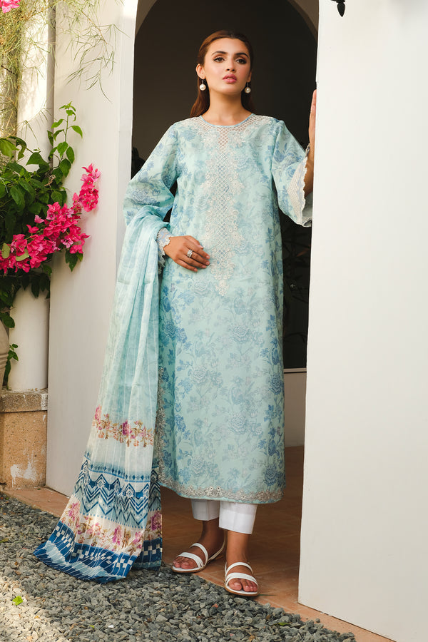 Baroque | Luxury Pret 24 | LAWN UF-661 - Designer Dress with Intricate embroidery and embellishments. Shop elegent wedding dress at Maria Faisal.