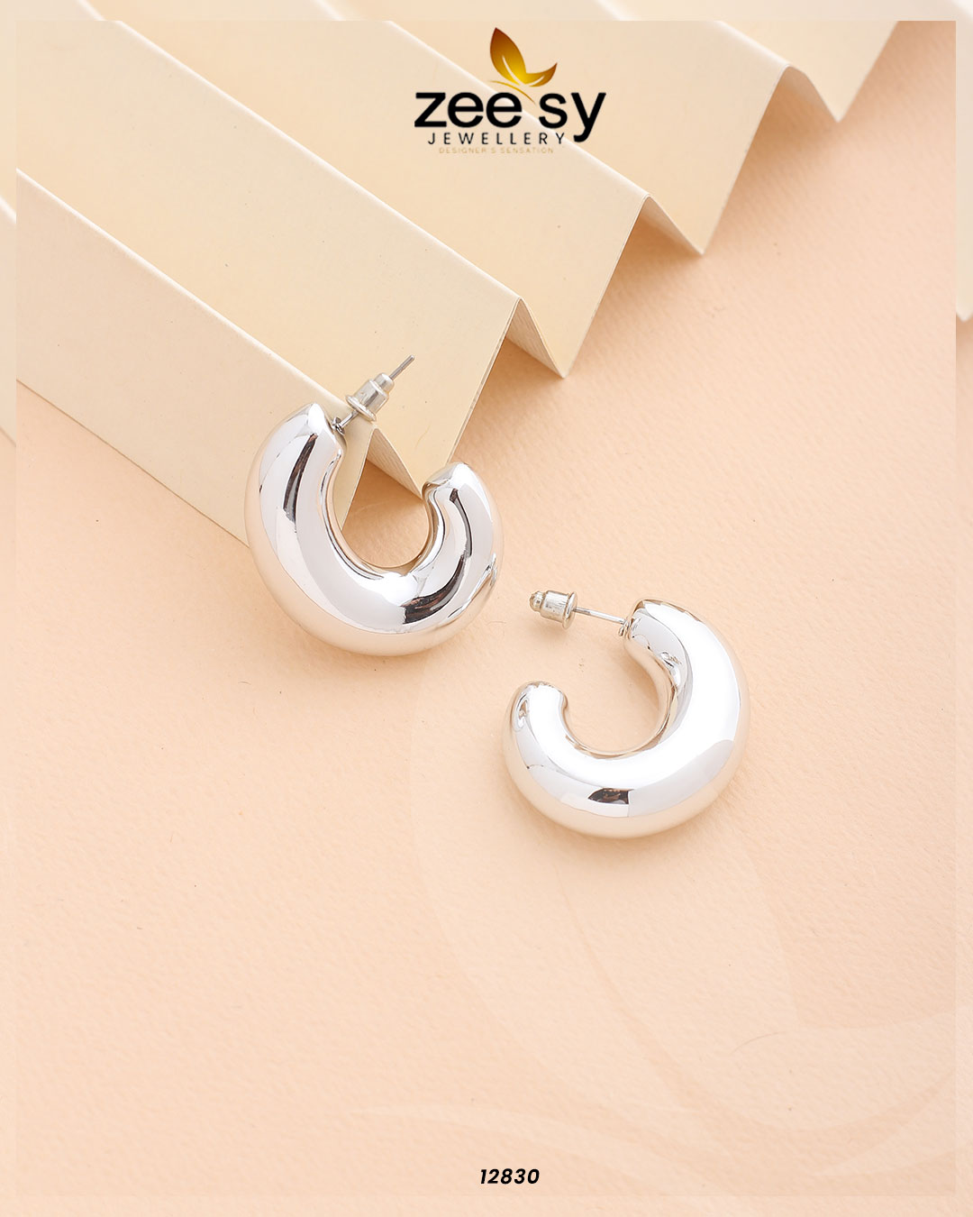 C-Type Stud Earrings - Earrings