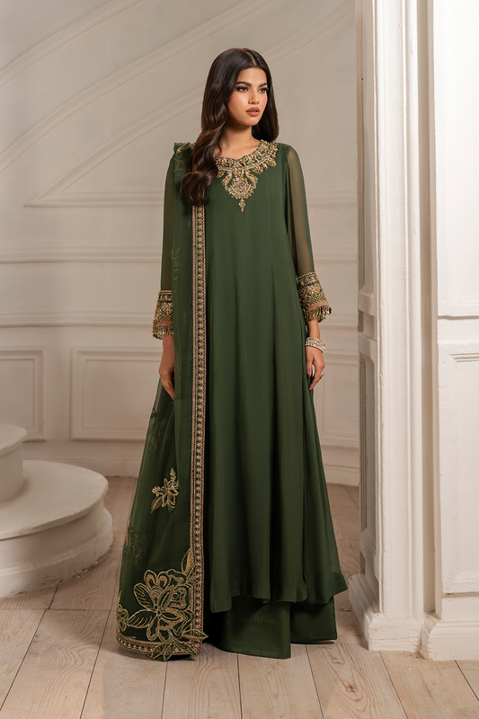 Iznik I Festive Formal I UE-416 Embroidered Chiffon - Ladies Clothes - Maria Faisal