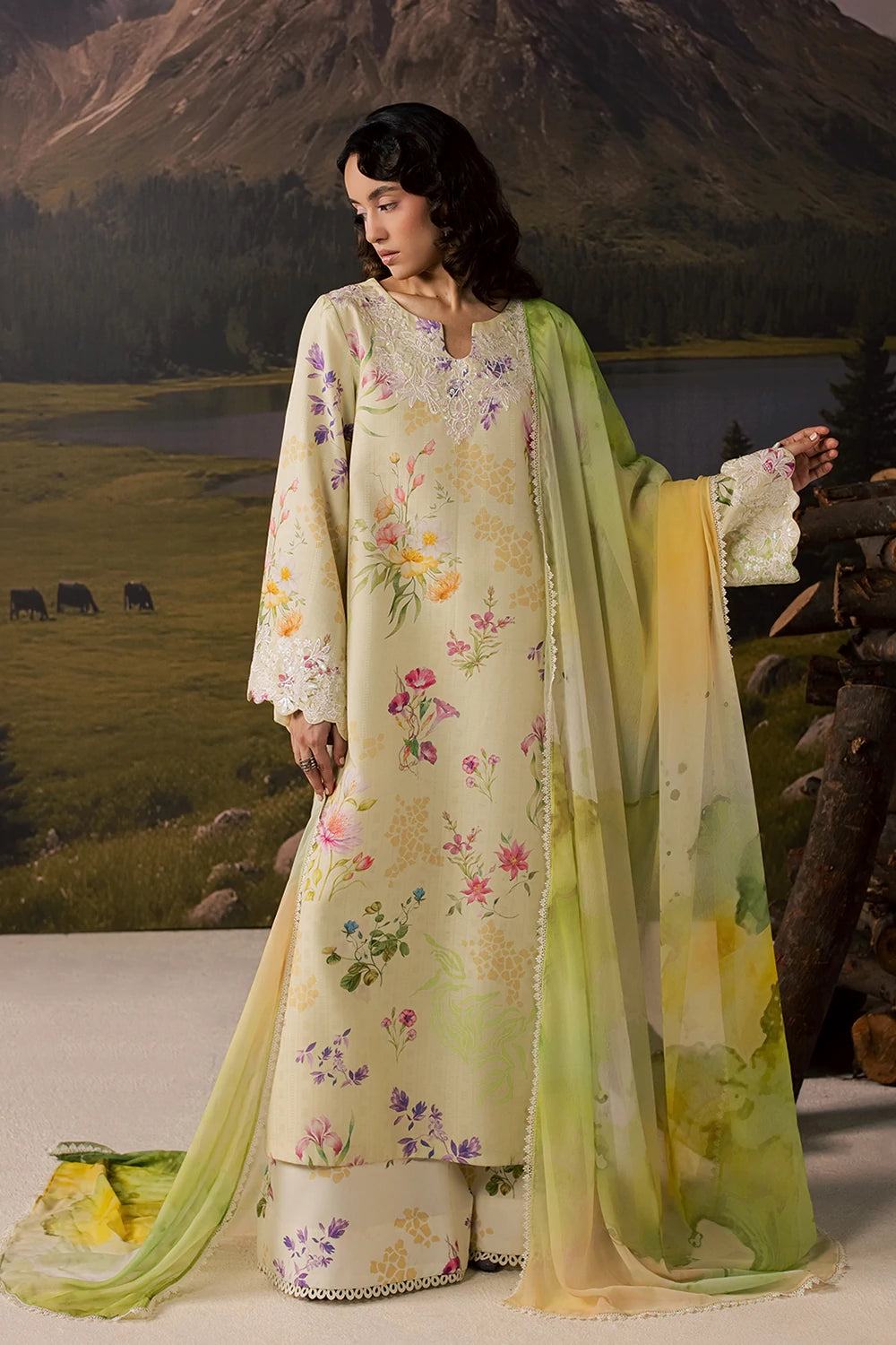 Vanya | Post Crds of July | SM-026 - Luxury Dress - available at Maria Faisal in UK and USA.