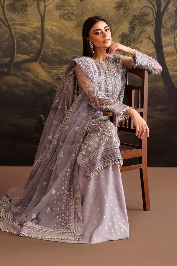 Baroque | Formals Collection | EMBROIDERED NET UF-4379 - Formal Dress - available at Maria Faisal in UK and USA.