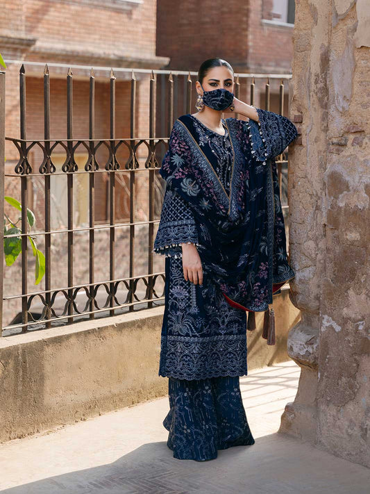 Flossie | Siara Velvet Formals | V-106 - A - Ladies Clothes - Maria Faisal