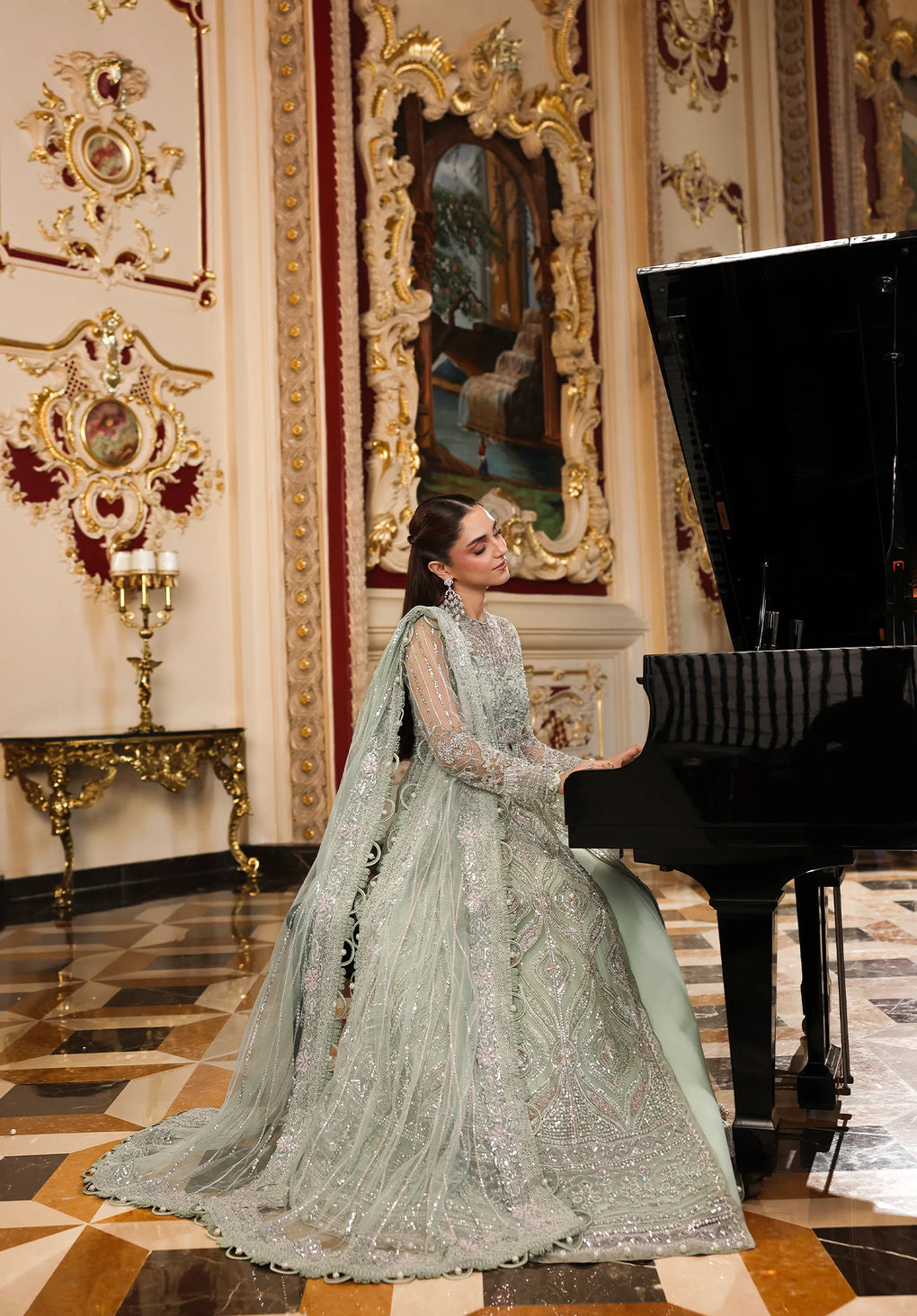 Elaf Premium | Stardom Formal Handwork 25 | ESH-10 DIANA - Formal Dress - available at Maria Faisal in UK and USA.