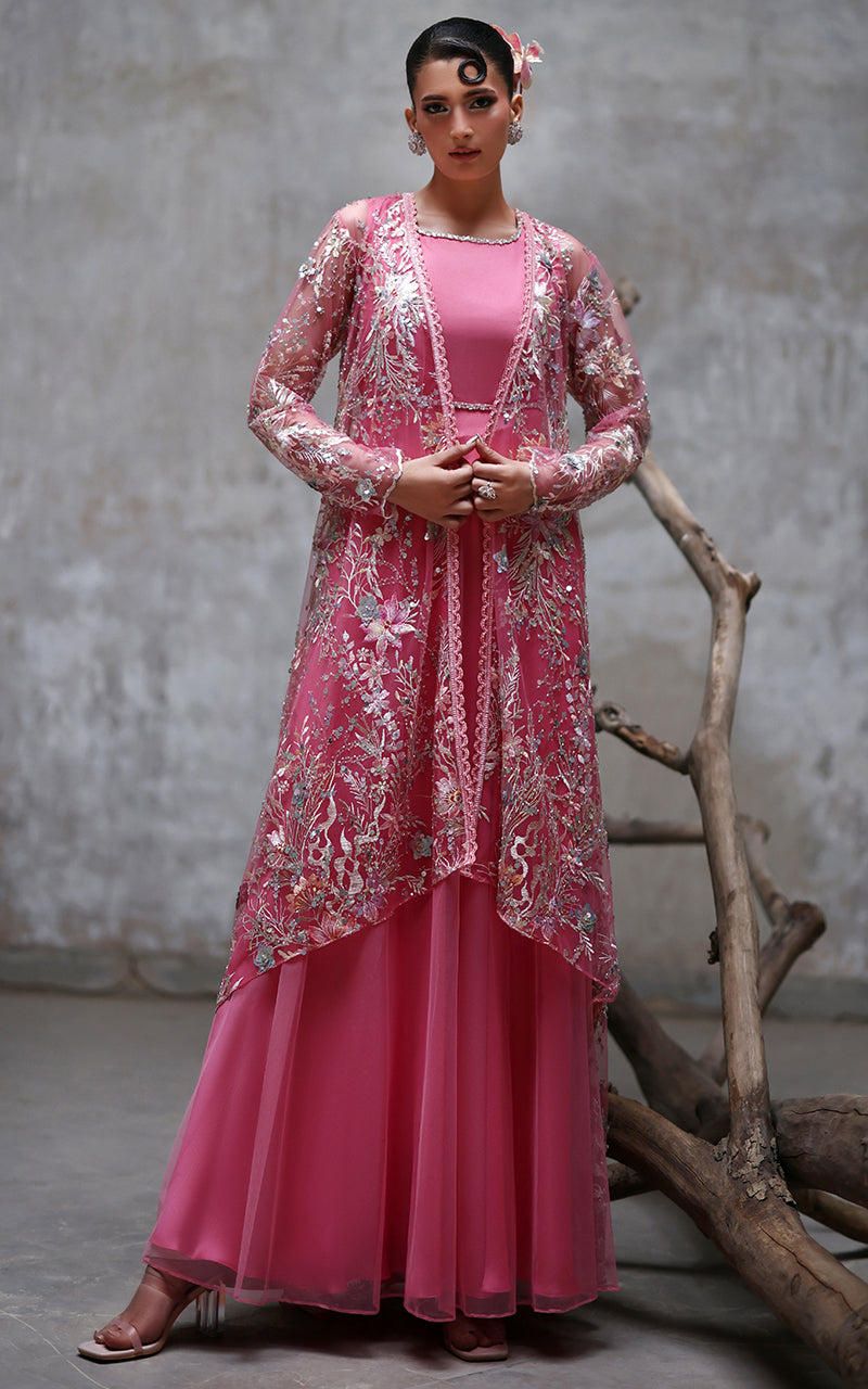 Threads and Motifs | Formal Dresses 25 | NET EMBROIDERED JAKCET WITH MAXI - Ladies Clothes - Maria Faisal