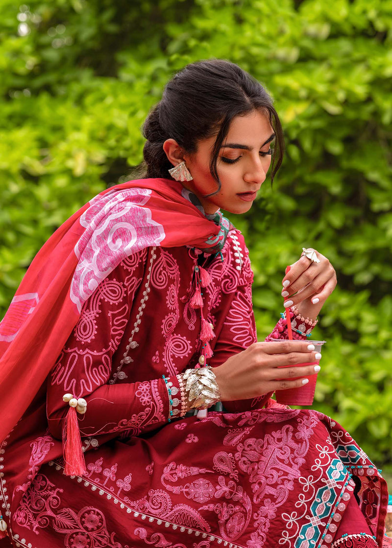 Sadaf Fawad Khan | Lawn 24 | Helen (B) - Designer Dress with Intricate embroidery and embellishments. Shop elegent wedding dress at Maria Faisal.