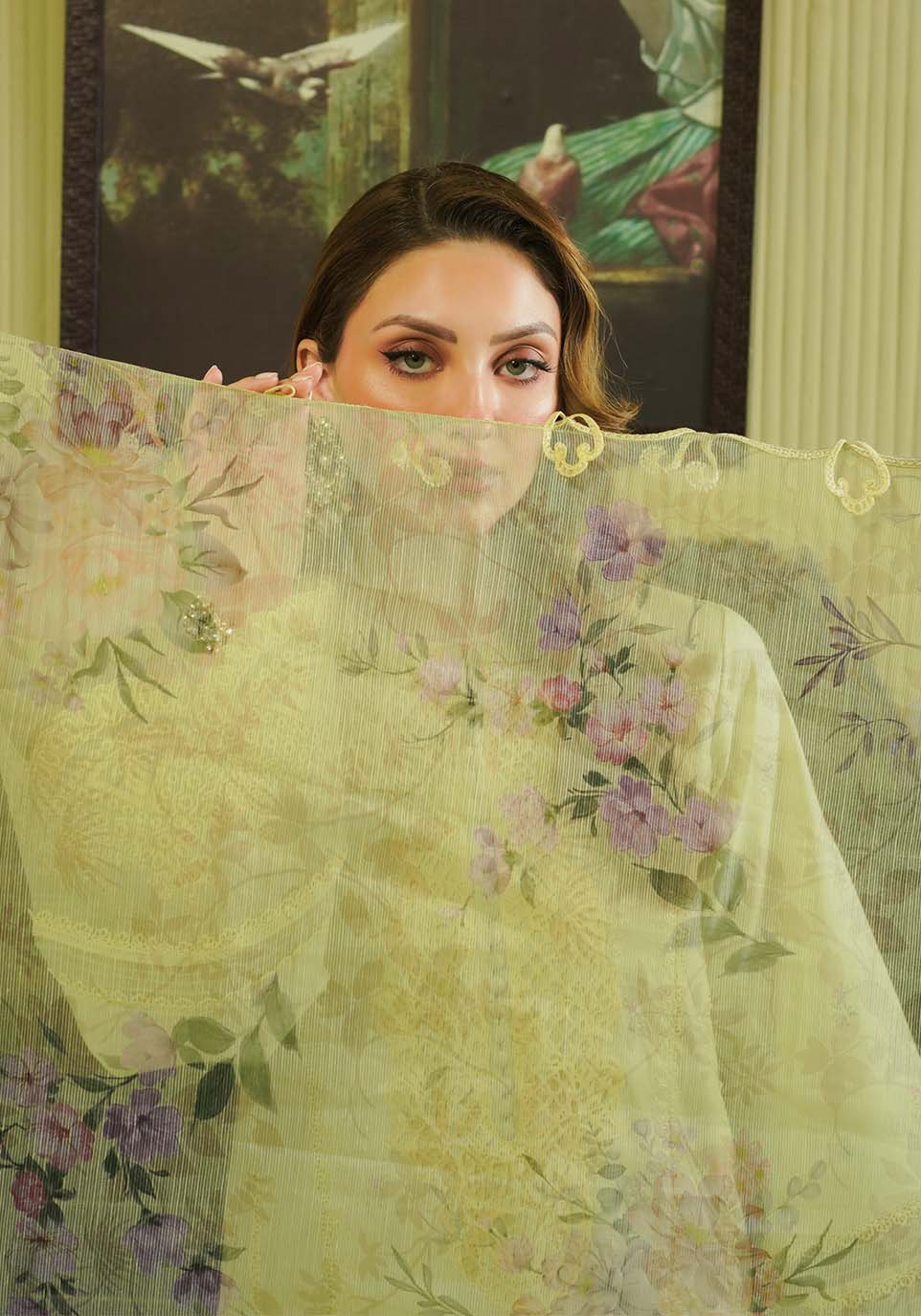 Zarqash | Tresor Luxury Lawn 24 | ZQT 008 PRIMROSE - Maria Faisal