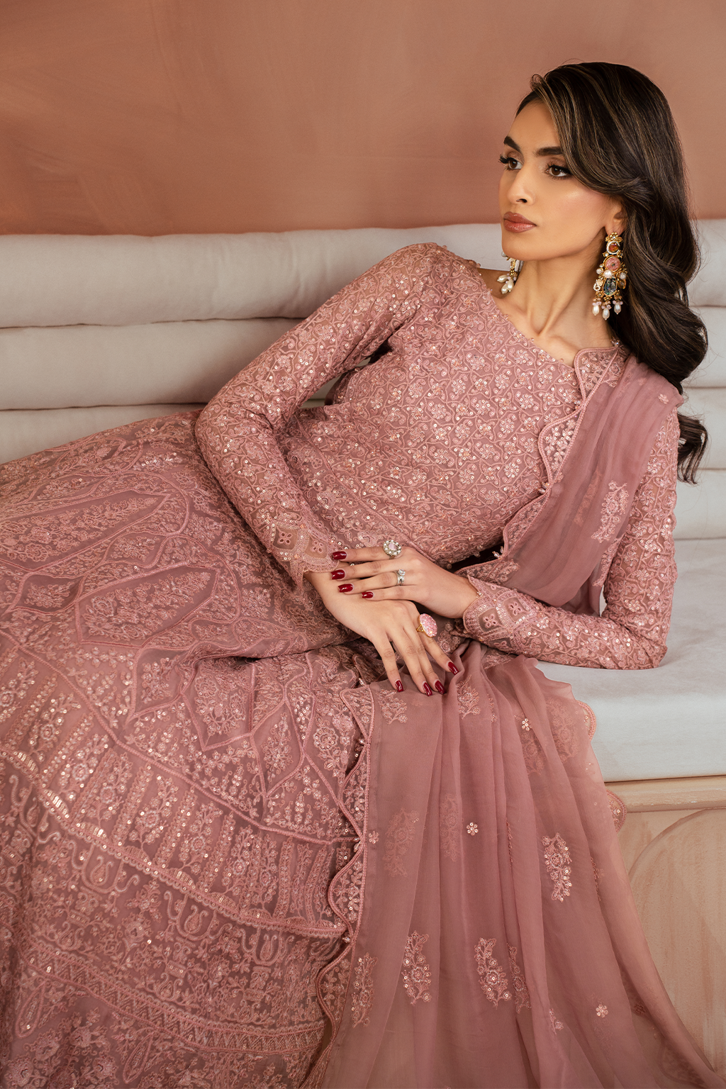 Iznik | Chiffon Kari | ICK-04 Embroidered Chiffon - Ladies Clothes - Maria Faisal
