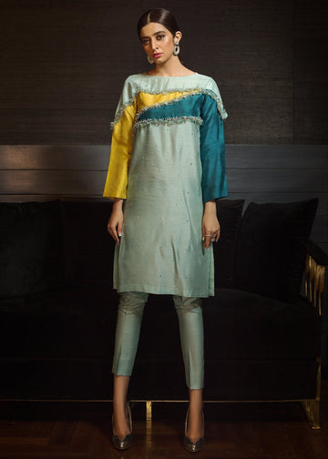 Hana | Serendipity Ready to Wear | Lemongrass Play - Designer Dress with Intricate embroidery and embellishments. Shop elegent wedding dress at Maria Faisal.