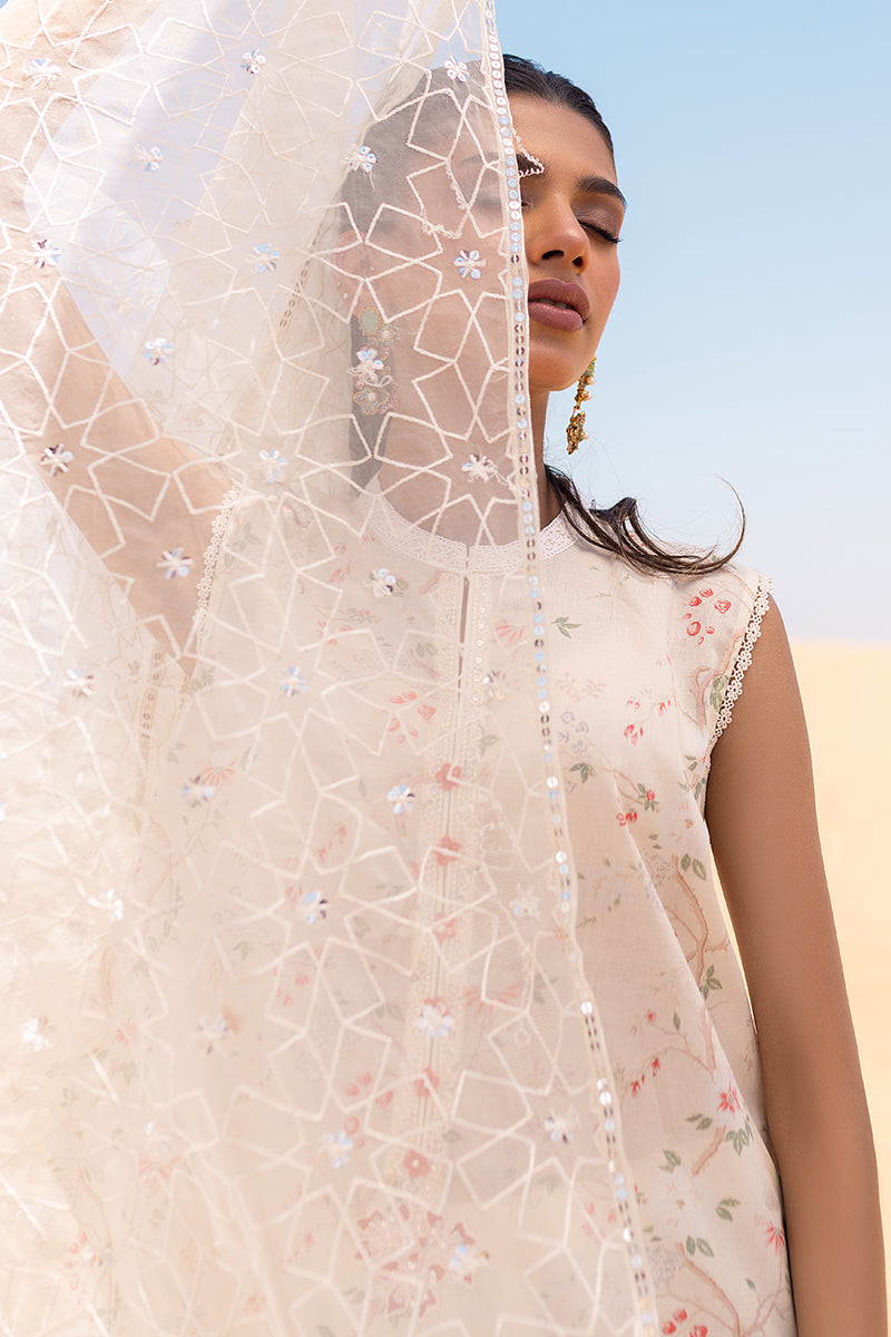 Cross Stitch | Eid Lawn 24 | IVORY GLOW - Designer Dress with Intricate embroidery and embellishments. Shop elegent wedding dress at Maria Faisal.