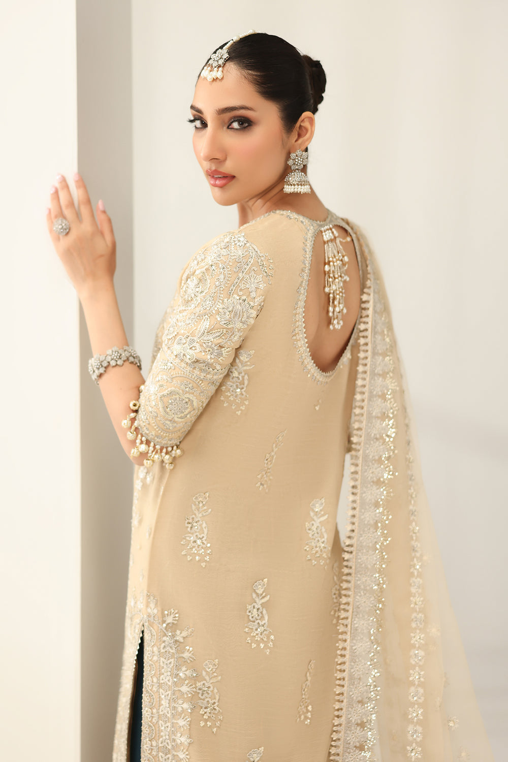 Baroque | Formals Collection | EMBROIDERED NET UF-4183 - Formal Dress - available at Maria Faisal in UK and USA.