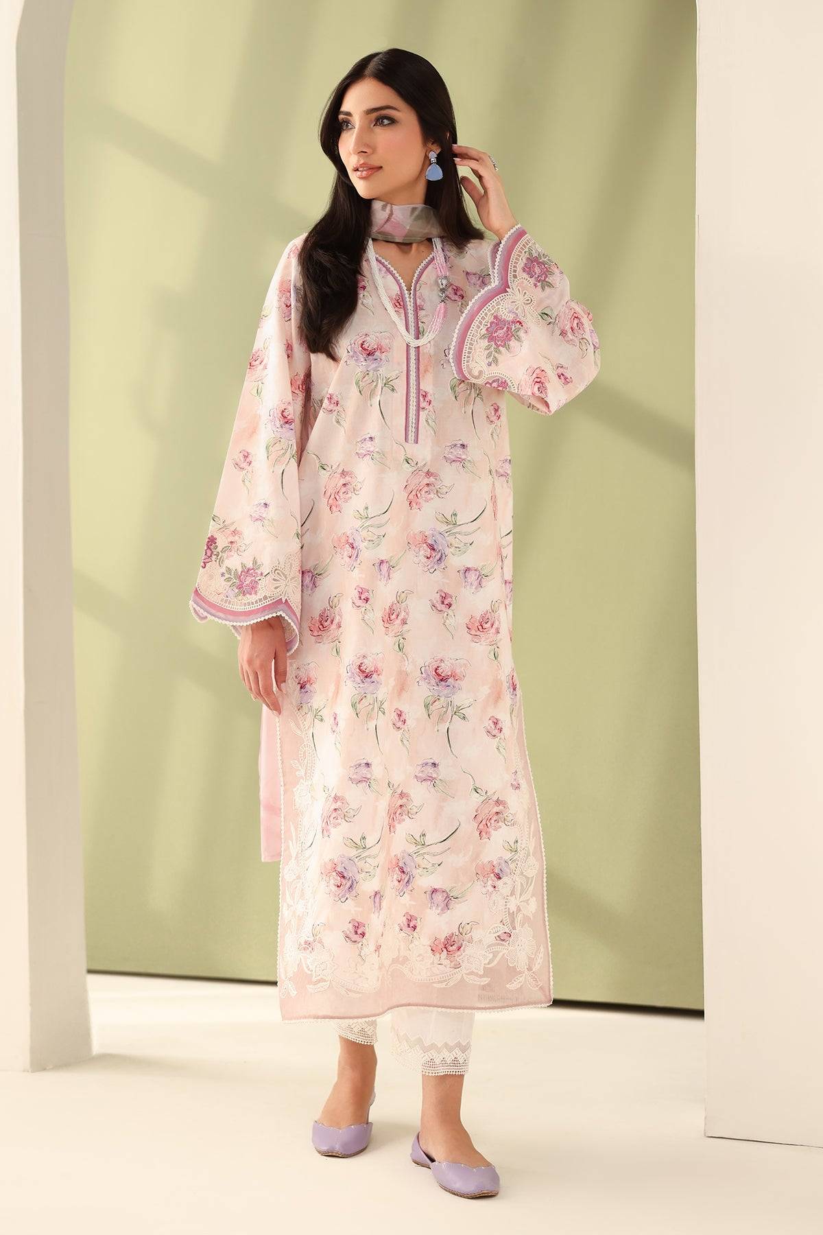 Baroque | Eid Printique | EMBROIDERED PRINTED LAWN UF-4177 by Maria Faisal - Registered Vendor of : Baroque - type : Ladies Clothes - 100% original wedding dresses