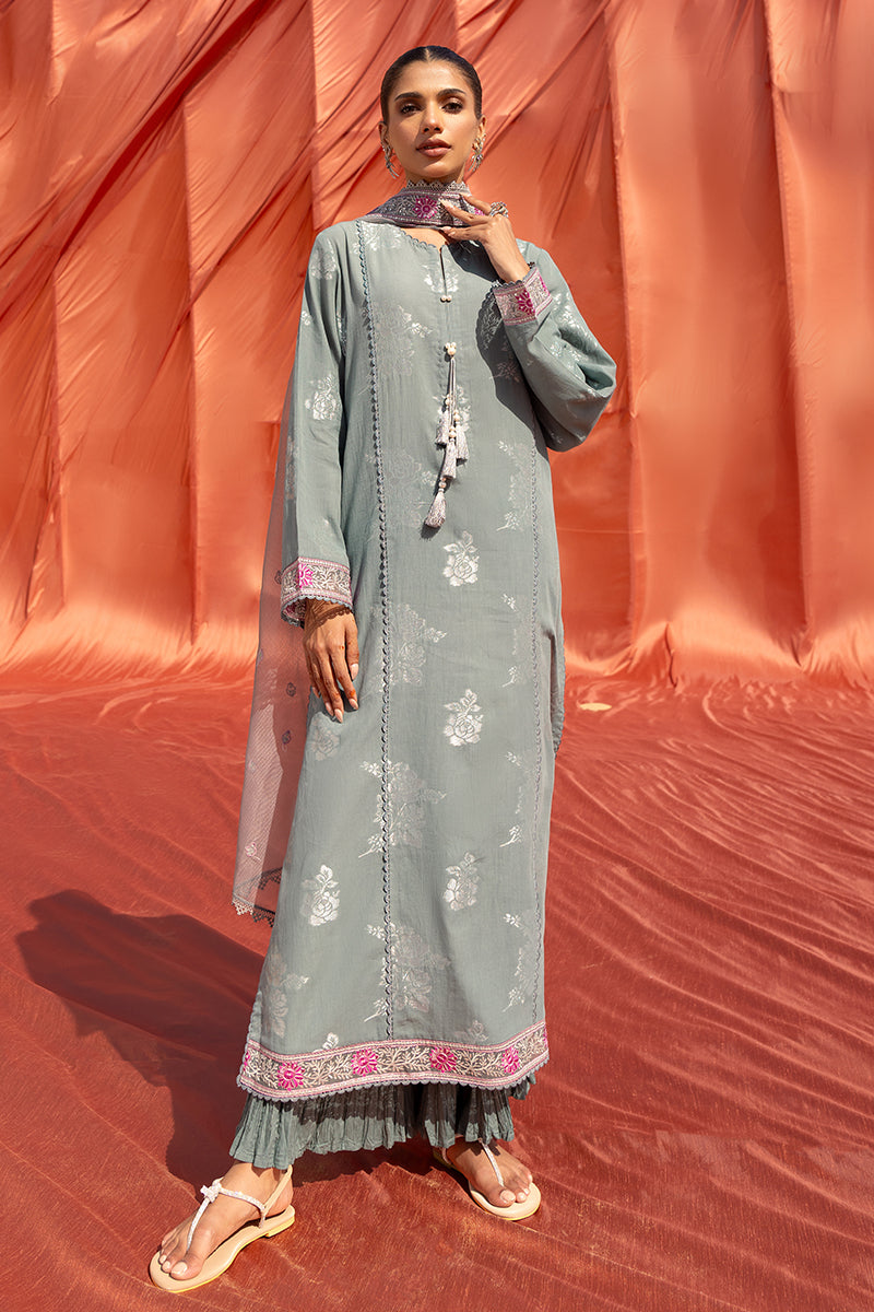 Cross Stitch | Eid Lawn 24 | SILVER SHINE - Designer Dress with Intricate embroidery and embellishments. Shop elegent wedding dress at Maria Faisal.