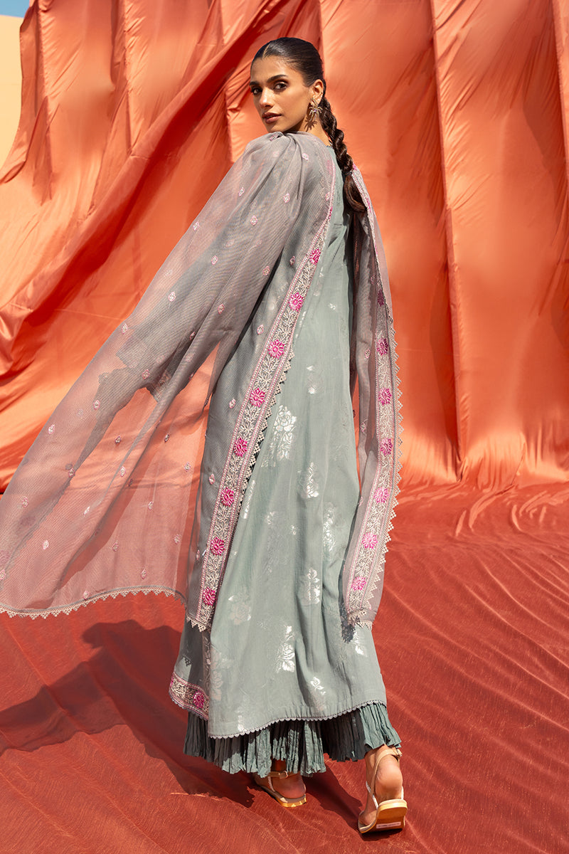 Cross Stitch | Eid Lawn 24 | SILVER SHINE - Designer Dress with Intricate embroidery and embellishments. Shop elegent wedding dress at Maria Faisal.