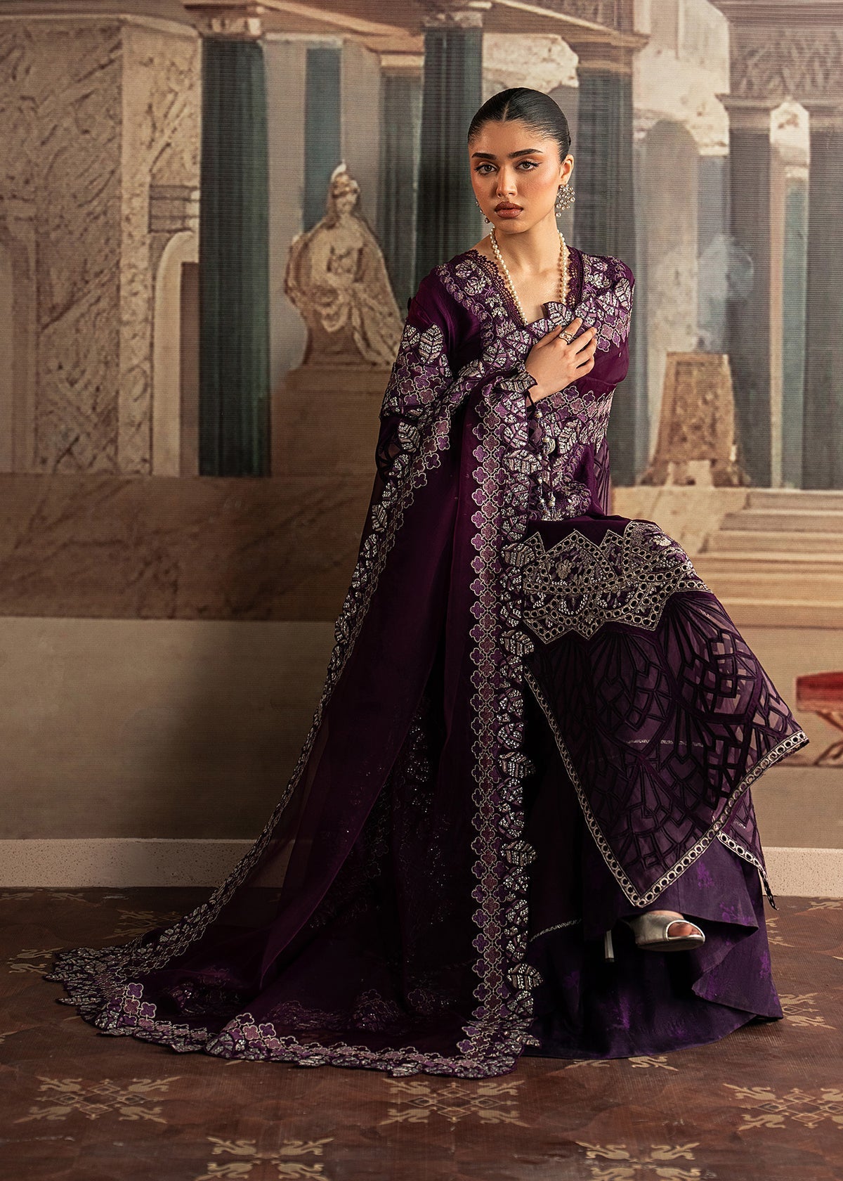 Sadaf Fawad Khan | Roya Lumiere | Banafsh - Formal Dress - available at Maria Faisal in UK and USA.
