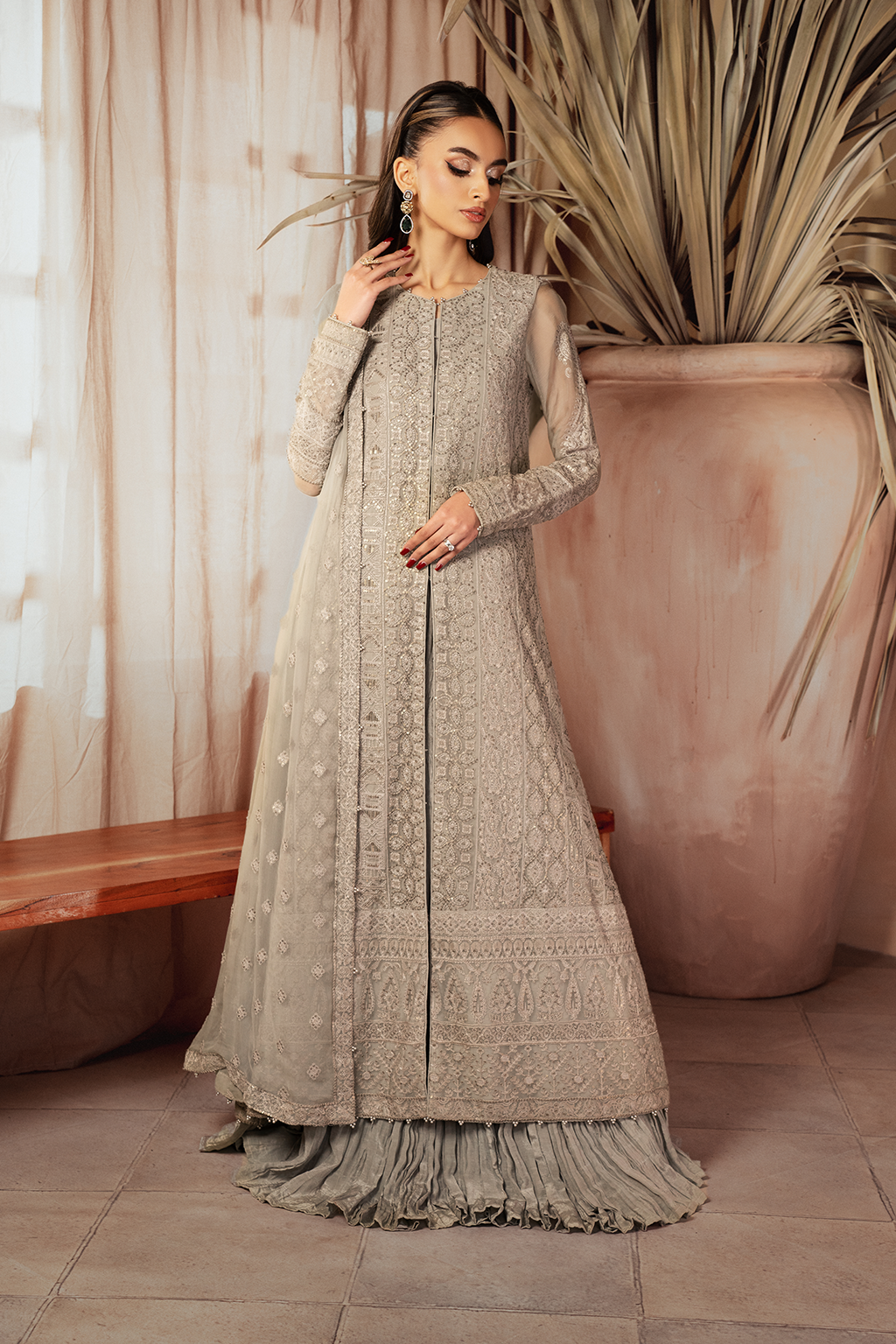 Iznik | Chiffon Kari | ICK-08 Embroidered Chiffon - Ladies Clothes - Maria Faisal