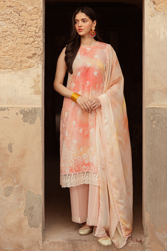 Cross Stitch | Premium Lawn 24 | PEACH BLUSH - Ladies Clothes - Maria Faisal