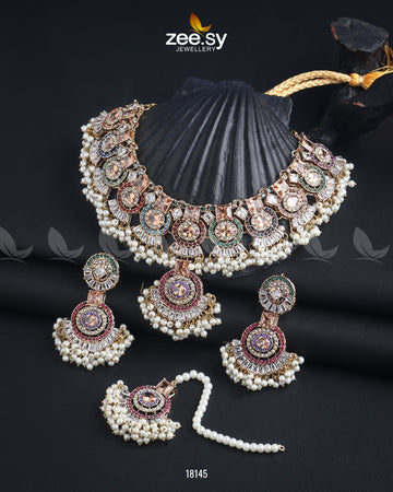 Anaya Necklace Set - Designer Dress with Intricate embroidery and embellishments. Shop elegent wedding dress at Maria Faisal.