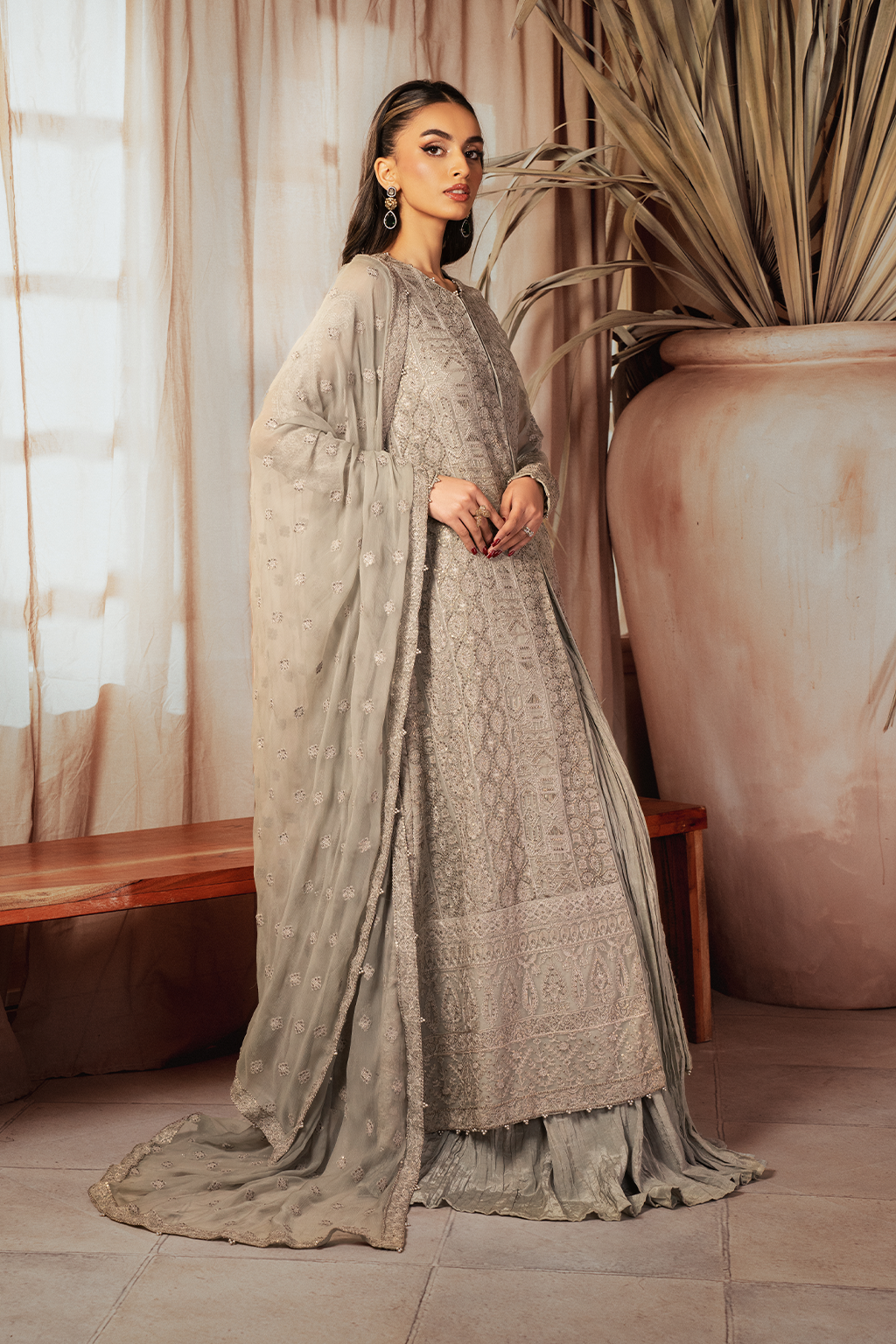 Iznik | Chiffon Kari | ICK-08 Embroidered Chiffon - Ladies Clothes - Maria Faisal