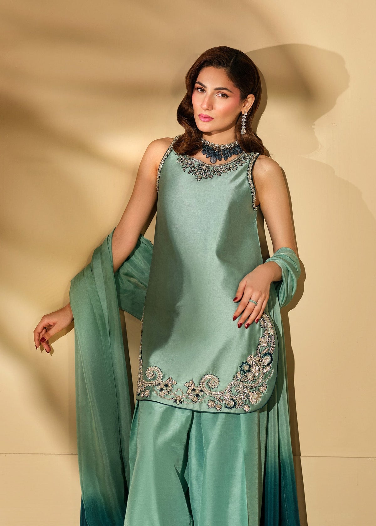 Mahum Asad | The Shadow Line | Shadow Bloom - Formal Dress - available at Maria Faisal in UK and USA.