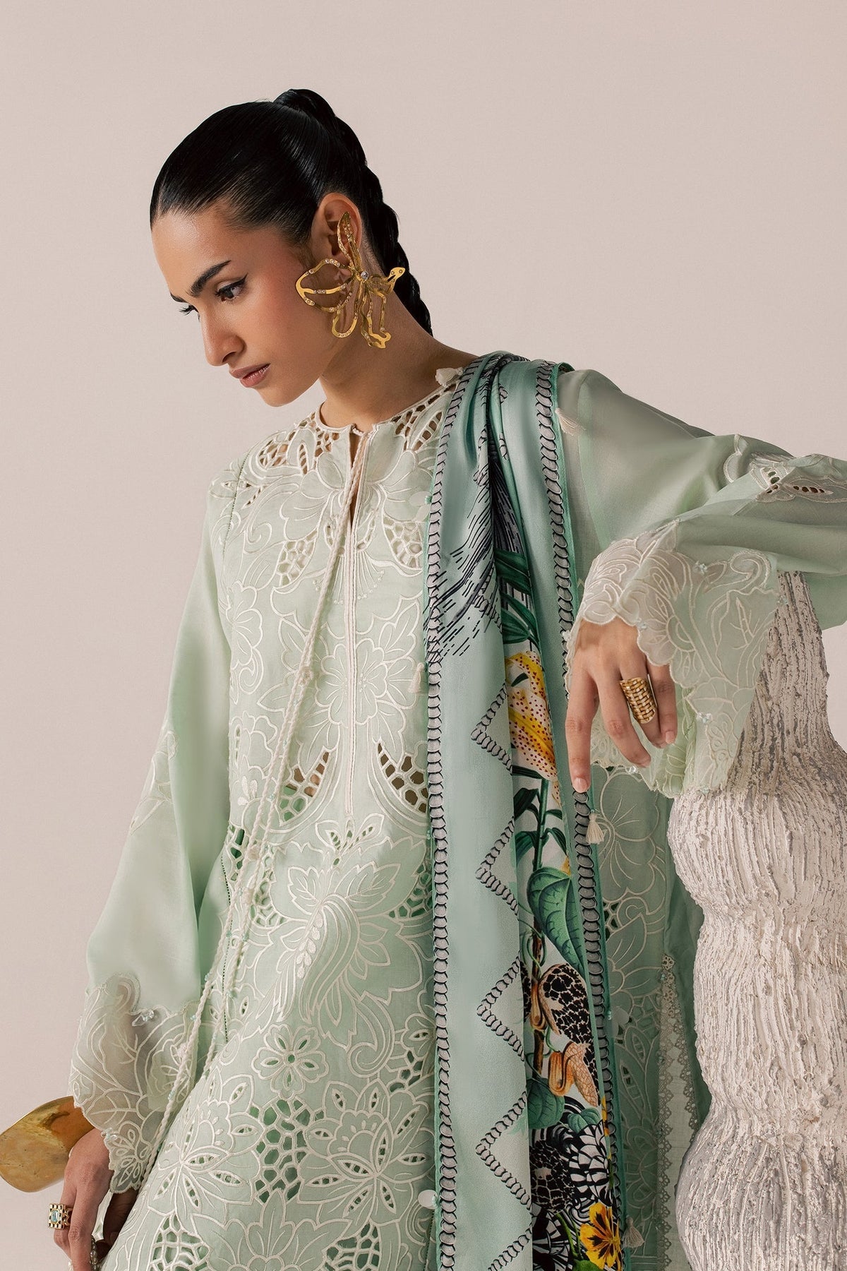 Elan | Stitched Pret 26 | ZEVARE (EL26-07 A ST) - Luxury Dress - available at Maria Faisal in UK and USA.