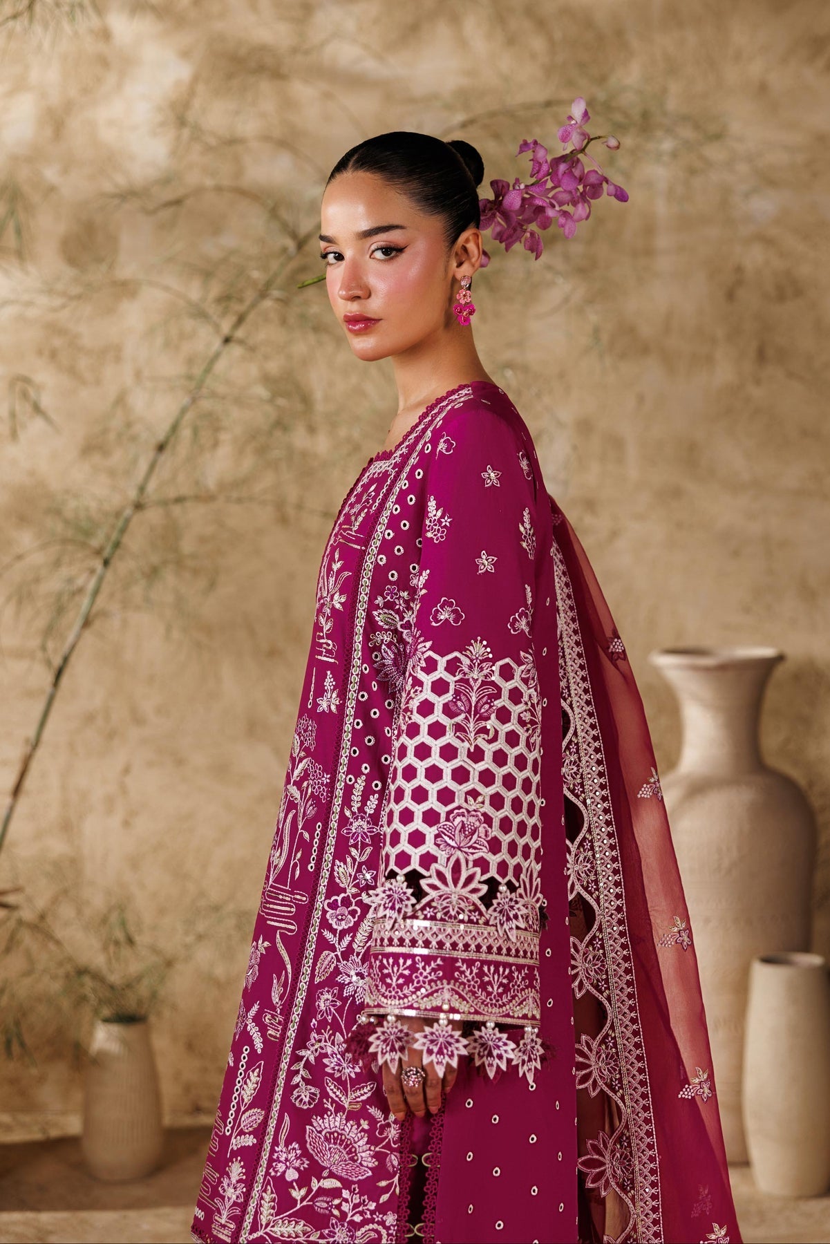 Akbar Aslam | Elea Lawn 26 | Poise - Luxury Dress - available at Maria Faisal in UK and USA.