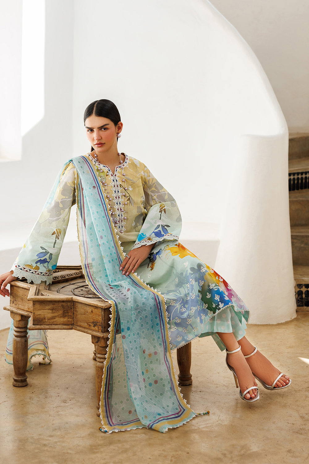 Jazmin | Summer Lawn 26 | USE-9292 - Dress - available at Maria Faisal in UK and USA.