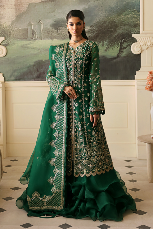 Nyra Wedding Festive - Jade Organza Wedding Outfit | Floral Embroidery Maria Faisal Nyra Wedding Festive - Jade Organza Wedding Outfit | Floral Embroidery Maria Faisal