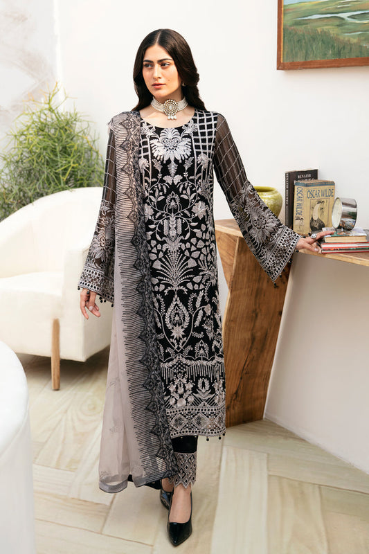 Ramsha | Chevron Chiffon Collection | A-807 - Ladies Clothes - Maria Faisal