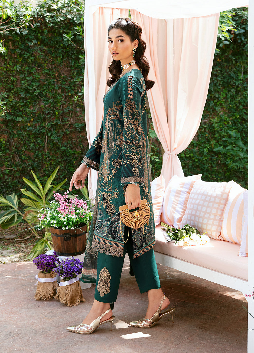 Gulaal | Summer Glow Lawn 24 | EMMELINE (GL-L-24V3-08) - Designer Dress with Intricate embroidery and embellishments. Shop elegent wedding dress at Maria Faisal.
