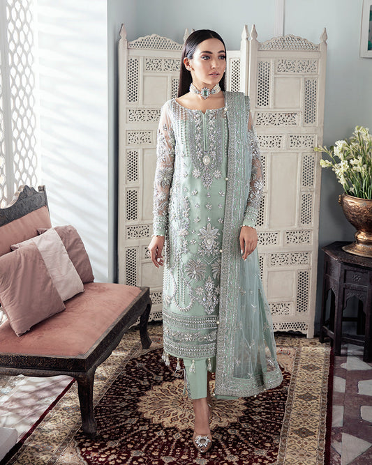 Gulaal | Wedding Formals | Zeba Embroidered Net 3-Piece Suit WS-21 - Designer Dress with Intricate embroidery and embellishments. Shop elegent wedding dress at Maria Faisal.