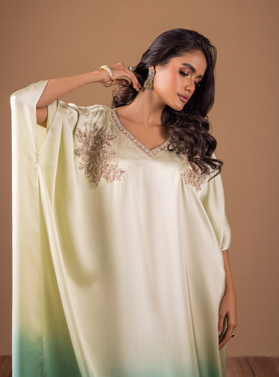 Zainab Chottani | The Kaftan Edit | Aqua Flame - Formal Dress - available at Maria Faisal in UK and USA.