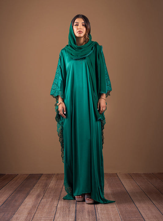 Zainab Chottani | The Kaftan Edit | Emerald Wishes - Formal Dress - available at Maria Faisal in UK and USA.