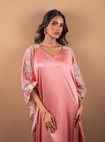 Zainab Chottani | The Kaftan Edit | Coral Blossom - Formal Dress - available at Maria Faisal in UK and USA.