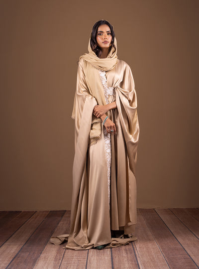 Zainab Chottani | The Kaftan Edit | Butter Vanila Flair - Formal Dress - available at Maria Faisal in UK and USA.