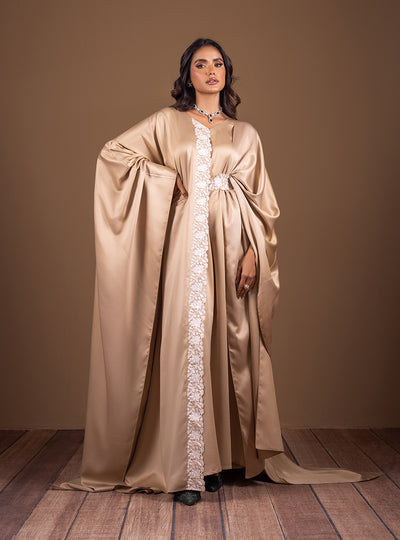 Zainab Chottani | The Kaftan Edit | Butter Vanila Flair - Formal Dress - available at Maria Faisal in UK and USA.