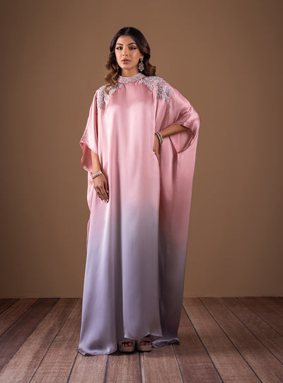 Zainab Chottani | The Kaftan Edit | Pink Flame - Formal Dress - available at Maria Faisal in UK and USA.