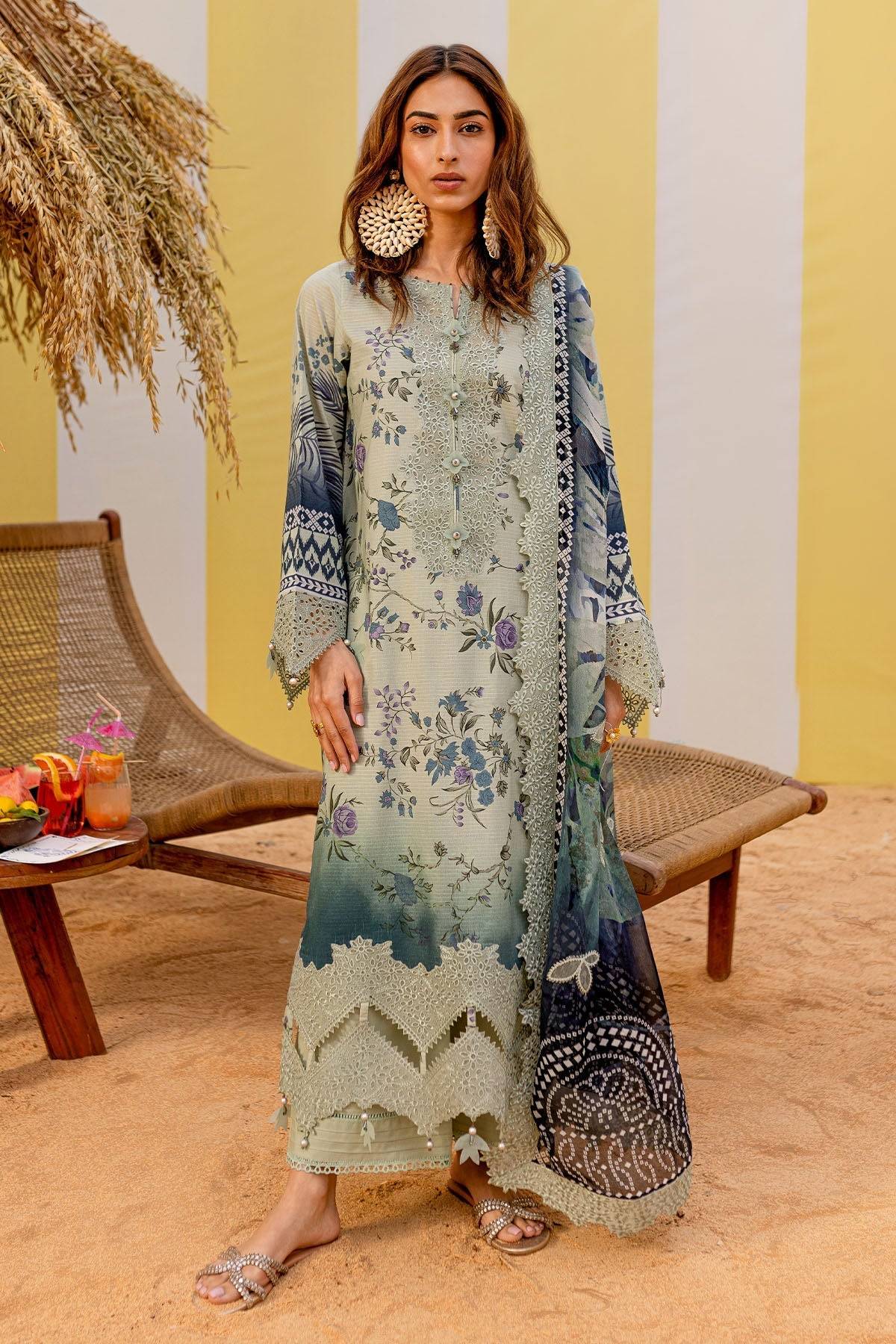 Nureh | Gardenia Lawn 25 | NSG-183 by Maria Faisal - Registered Vendor of : Nureh - type : Ladies Clothes - 100% original wedding dresses