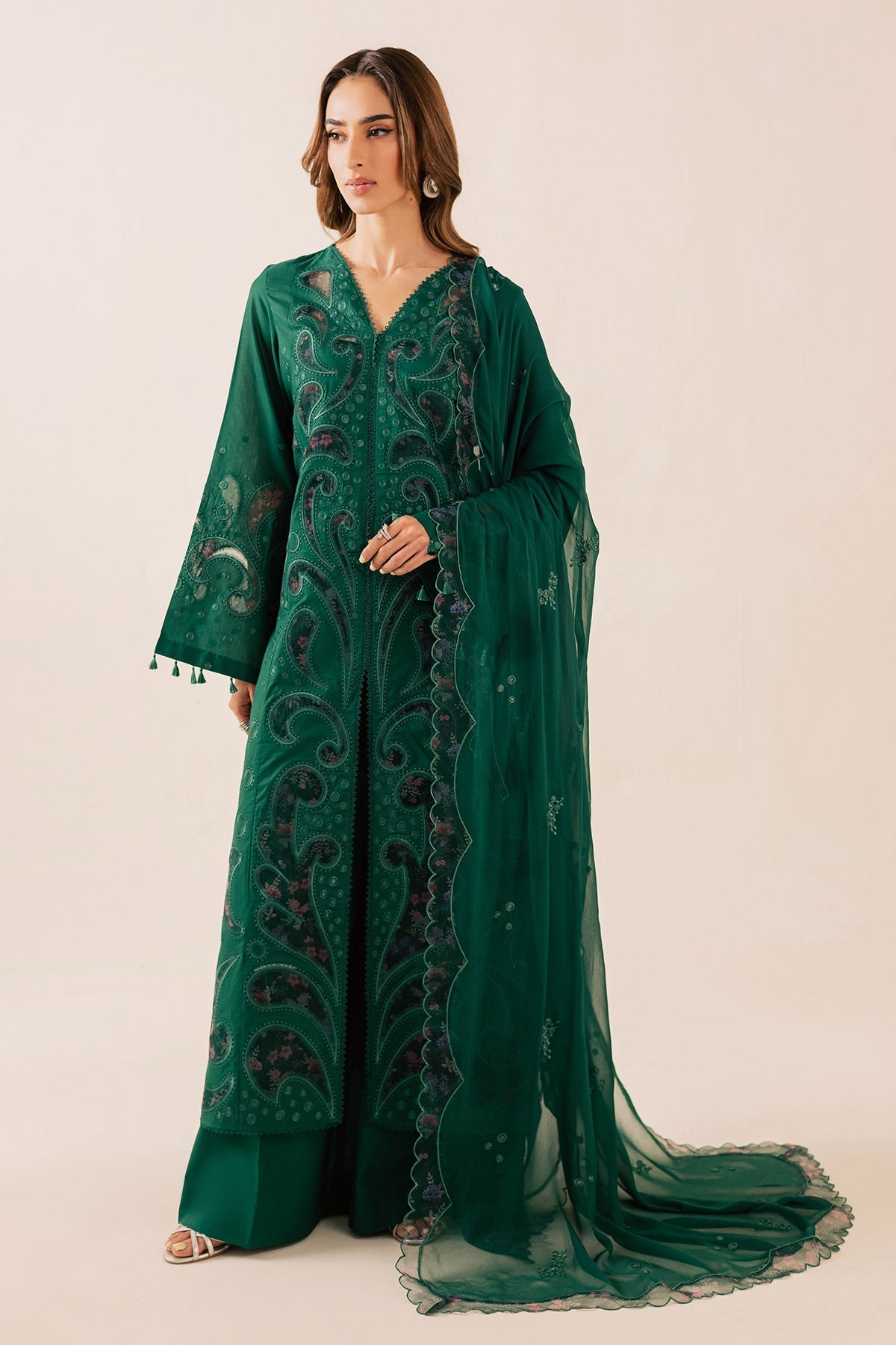 Nureh | Shades of Summer | NP-757 - Luxury Dress - available at Maria Faisal in UK and USA.