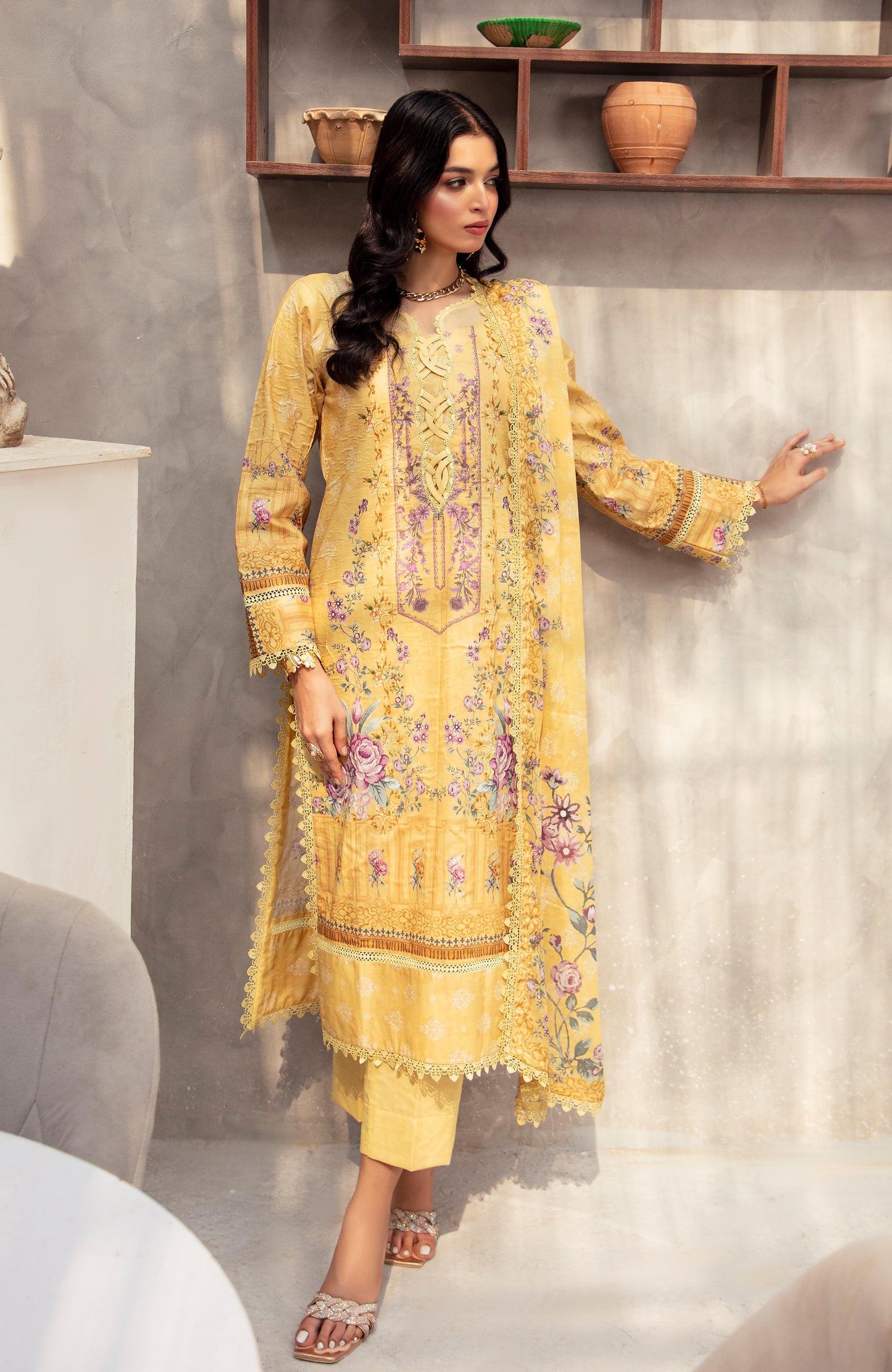 Alzohaib | Digital Printed Cambric | Colors Digital Cambric 3 Piece-CDC-2-25-02 - Ladies Clothes - Maria Faisal