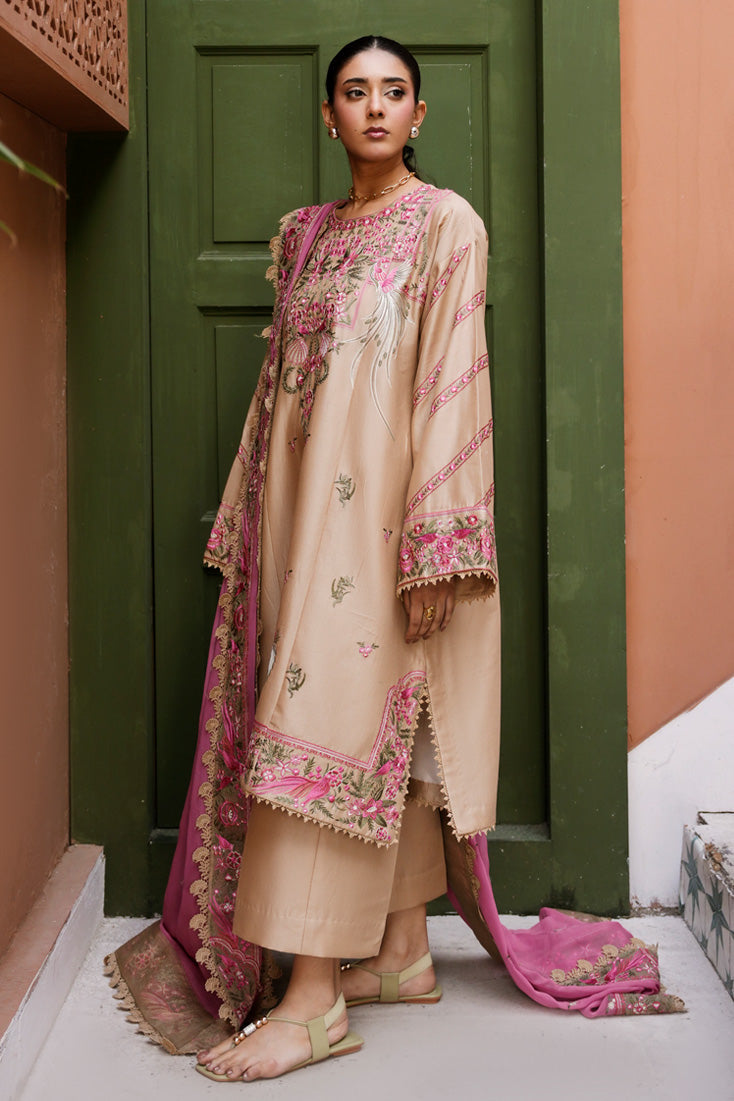 Marjjan | Leya Collection | MBL-92 (SKIN) - Luxury Dress - available at Maria Faisal in UK and USA.