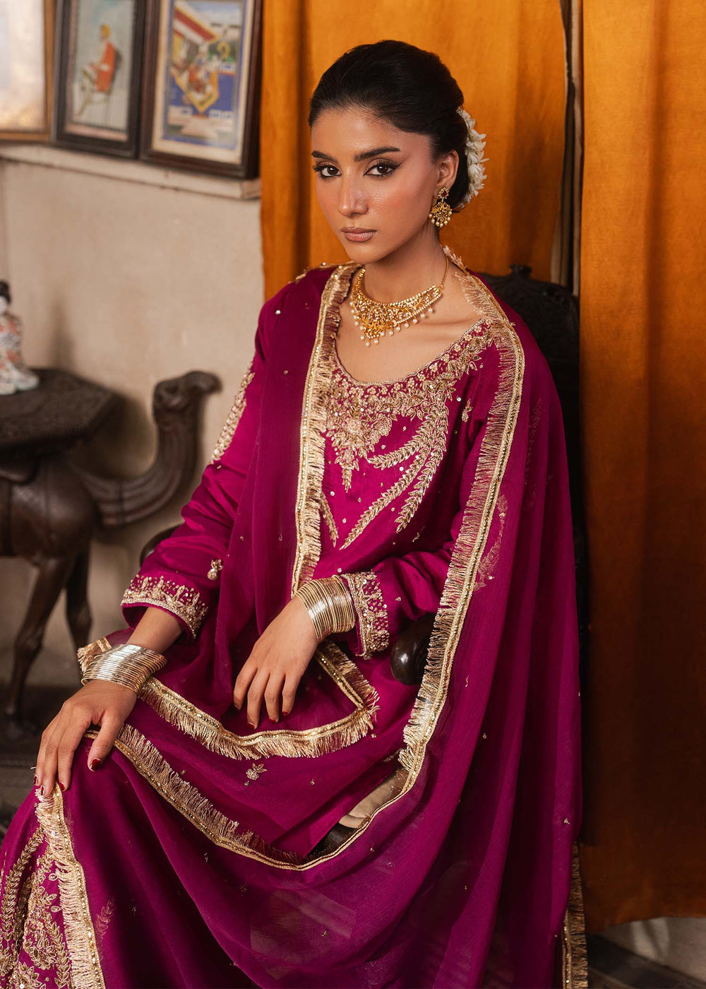 Haseens | Dastakh Pret | Foshina - Dress - available at Maria Faisal in UK and USA.