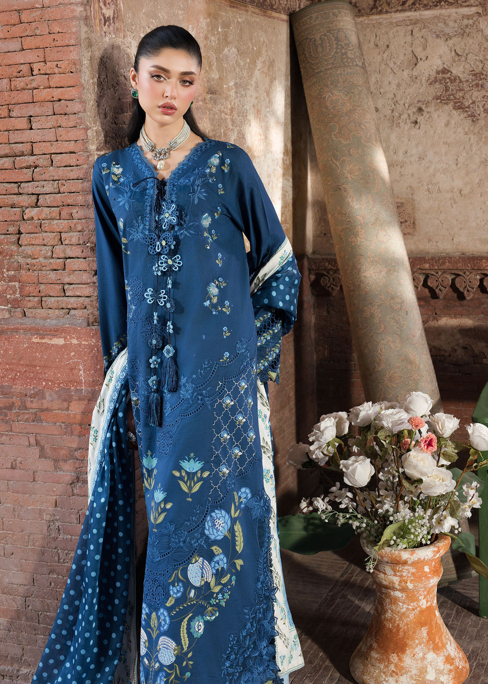 Saira Shakira | Bloom Lawn | LILY 1A - Luxury Dress - available at Maria Faisal in UK and USA.
