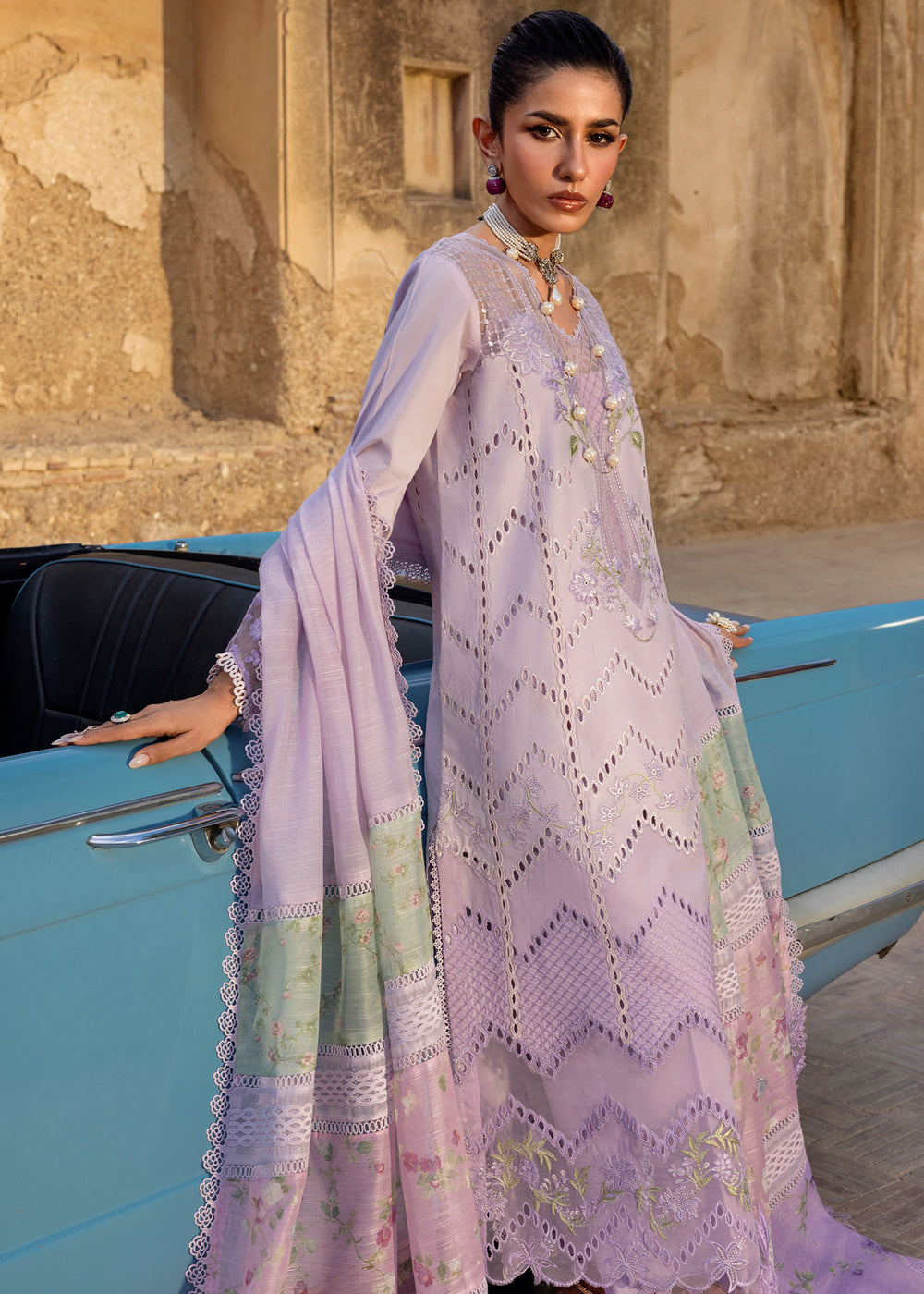 Saira Shakira | Bloom Lawn | AMBRE 1A - Luxury Dress - available at Maria Faisal in UK and USA.