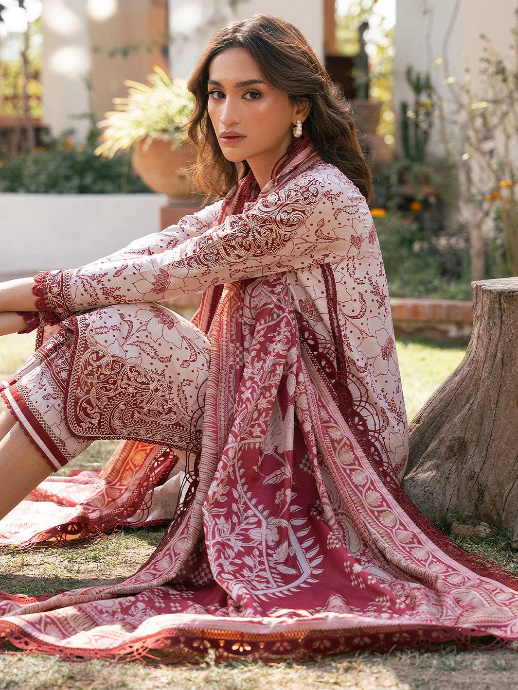 Bin Ilyas | Hazel Printed Lawn 25 | 2074 - B by Maria Faisal - Registered Vendor of : Bin Ilyas - type : Ladies Clothes - 100% original wedding dresses